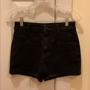 BDG black super high rise shorts